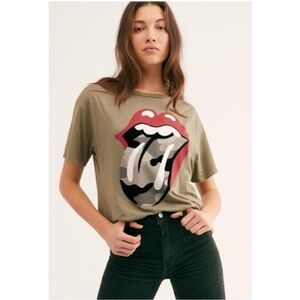 Free People x Daydreamer • Rolling Stones Camo Tongue Tee || Medium